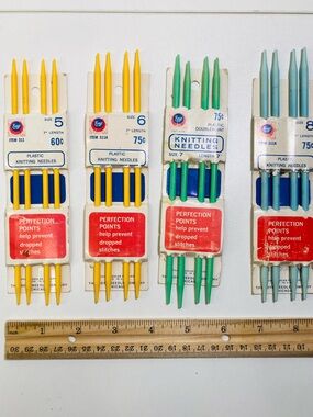 4 Sets New Vintage Boye Double Pointed Plastic Knitting Needles 7” Length